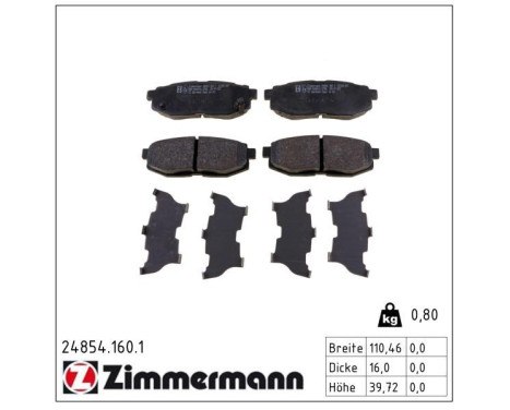 Brake Pad Set, disc brake 24854.160.1 Zimmermann, Image 2