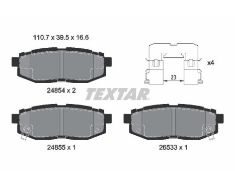 Brake Pad Set, disc brake 2485401 Textar