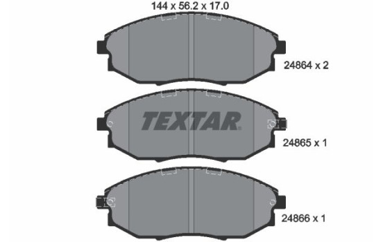 Brake Pad Set, disc brake 2486401 Textar