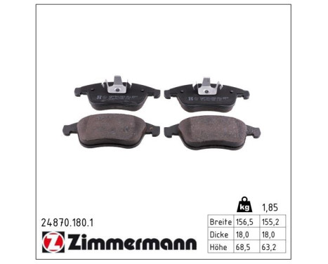 Brake Pad Set, disc brake 24870.180.1 Zimmermann, Image 2