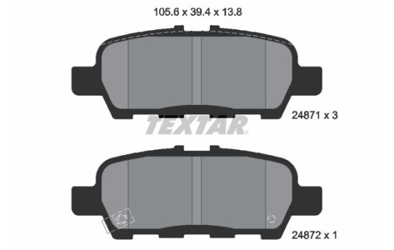 Brake Pad Set, disc brake 2487101 Textar, Image 2