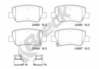Brake pad set, disc brake 24885 00 704 10 Breck
