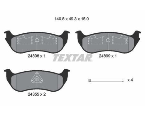 Brake Pad Set, disc brake 2489803 Textar