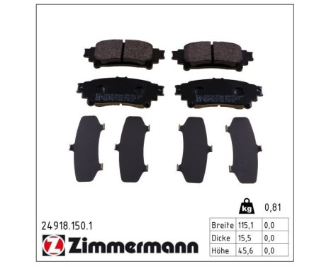 Brake Pad Set, disc brake 24918.150.1 Zimmermann