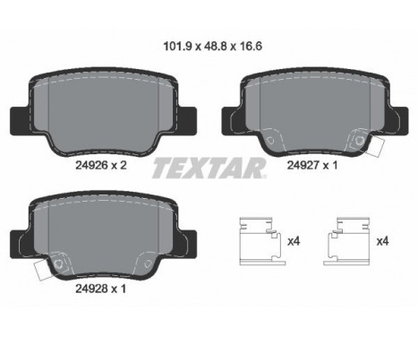 Brake Pad Set, disc brake 2492601 Textar, Image 2