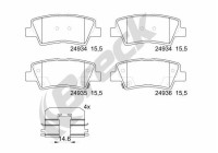 Brake pad set, disc brake 24934 00 702 00 Breck