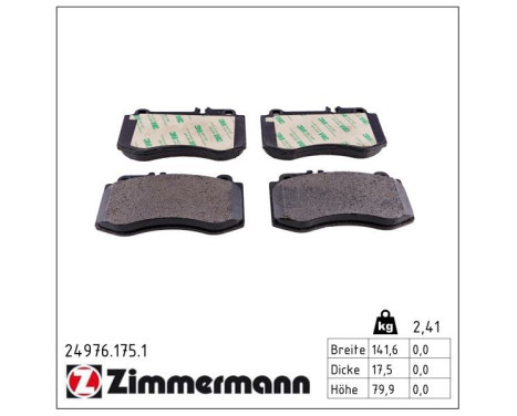 Brake Pad Set, disc brake 24976.175.1 Zimmermann, Image 2