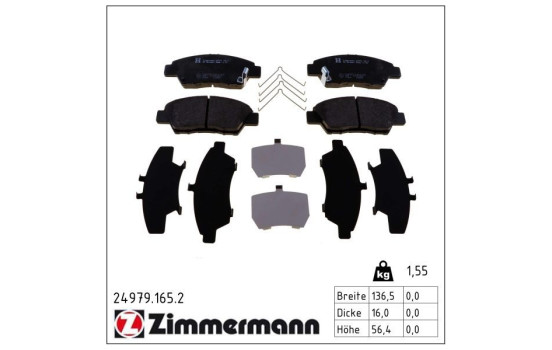 Brake Pad Set, disc brake 24979.165.2 Zimmermann