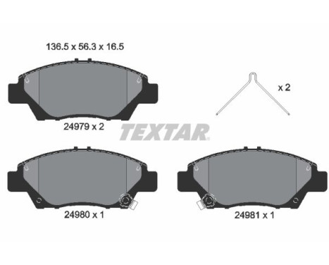 Brake pad set, disc brake 2497901 Textar