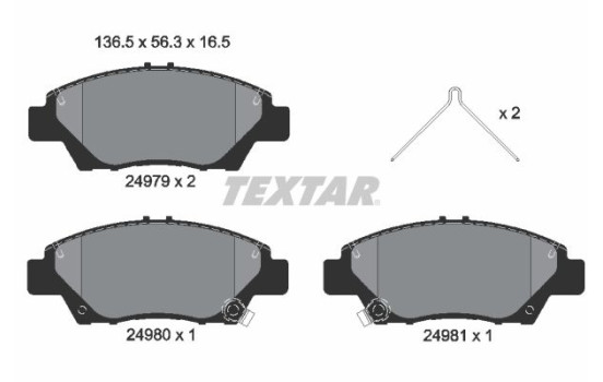 Brake pad set, disc brake 2497901 Textar