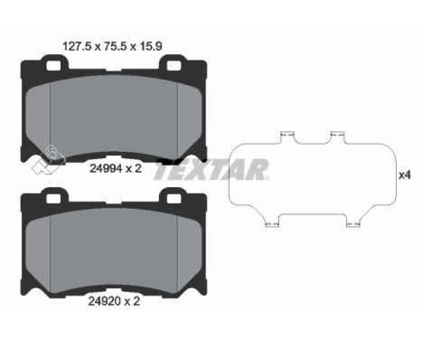 Brake Pad Set, disc brake 2499401 Textar