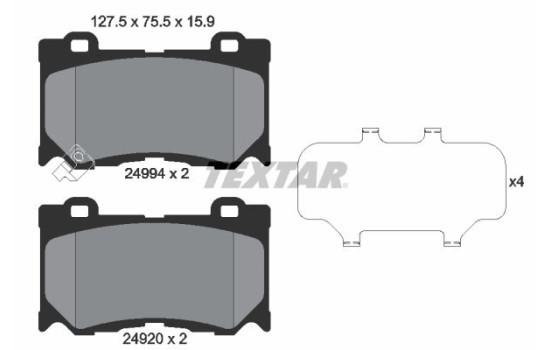 Brake Pad Set, disc brake 2499401 Textar