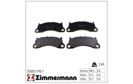 Brake Pad Set, disc brake 25003.170.1 Zimmermann, Image 2