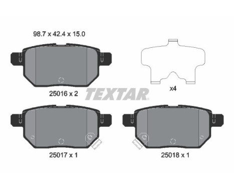 Brake Pad Set, disc brake 2501601 Textar