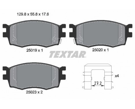 Brake Pad Set, disc brake 2501901 Textar