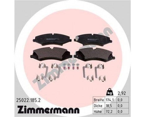 Brake Pad Set, disc brake 25022.185.2 Zimmermann, Image 2