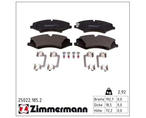 Brake Pad Set, disc brake 25022.185.2 Zimmermann, Image 2