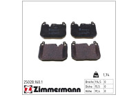 Brake pad set, disc brake 25028.160.1 Zimmermann