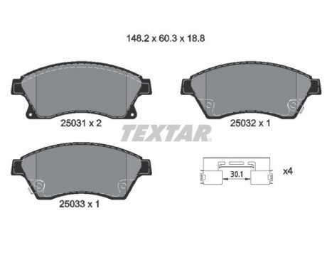 Brake Pad Set, disc brake 2503101 Textar