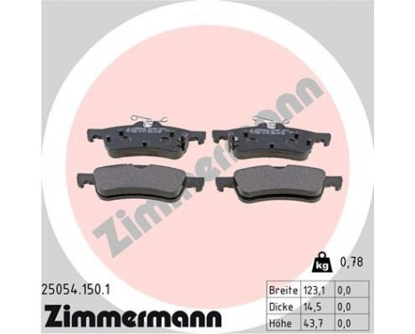 Brake Pad Set, disc brake 25054.150.1 Zimmermann, Image 2