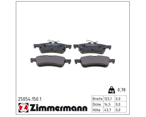 Brake Pad Set, disc brake 25054.150.1 Zimmermann, Image 2