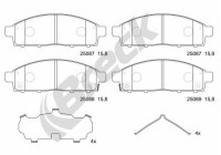 Brake pad set, disc brake 25087 00 701 00 Breck