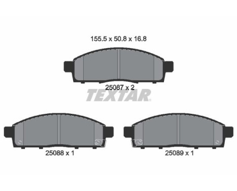 Brake Pad Set, disc brake 2508701 Textar