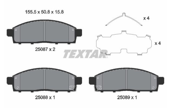 Brake Pad Set, disc brake 2508703 Textar