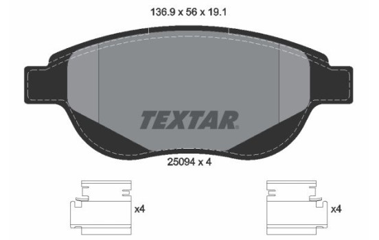 Brake Pad Set, disc brake 2509401 Textar