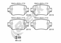 Brake pad set, disc brake 25110 00 704 10 Breck