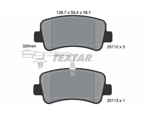 Brake Pad Set, disc brake 2511201 Textar
