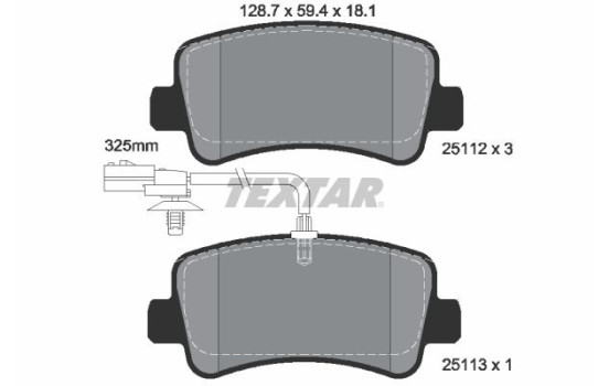 Brake Pad Set, disc brake 2511201 Textar