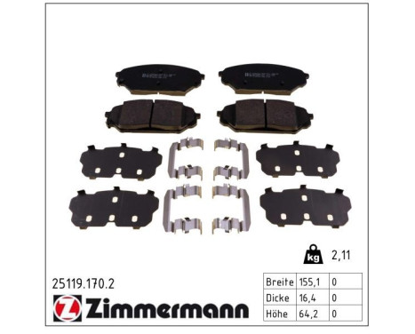 Brake Pad Set, disc brake 25119.170.2 Zimmermann, Image 2