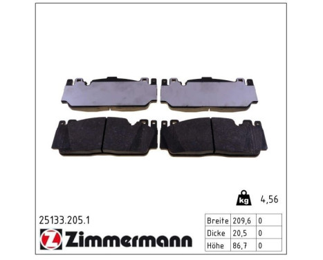 Brake Pad Set, disc brake 25133.205.1 Zimmermann, Image 2