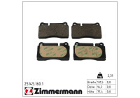 Brake pad set, disc brake 25145.160.1 Zimmermann