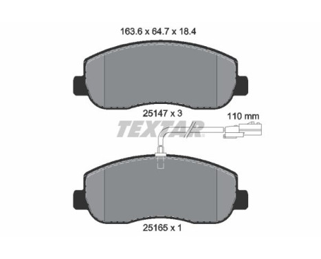 Brake Pad Set, disc brake 2514701 Textar, Image 2