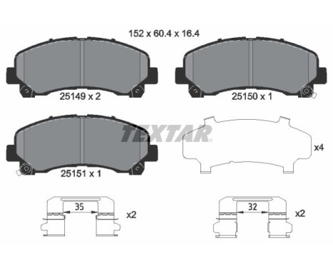 Brake Pad Set, disc brake 2514901 Textar