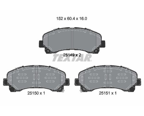 Brake Pad Set, disc brake 2514901 Textar, Image 2