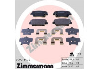 Brake Pad Set, disc brake 25153.155.2 Zimmermann