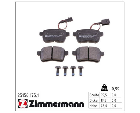 Brake Pad Set, disc brake 25156.175.1 Zimmermann, Image 2