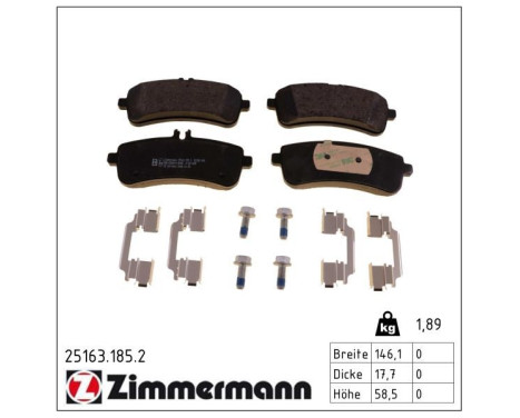 Brake Pad Set, disc brake 25163.185.2 Zimmermann, Image 2