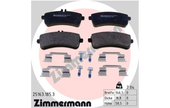 Brake Pad Set, disc brake 25163.185.3 Zimmermann