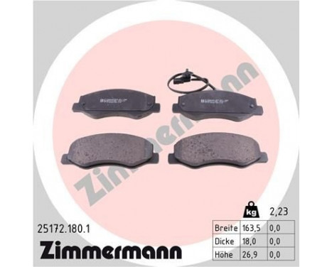 Brake Pad Set, disc brake 25172.180.1 Zimmermann, Image 2