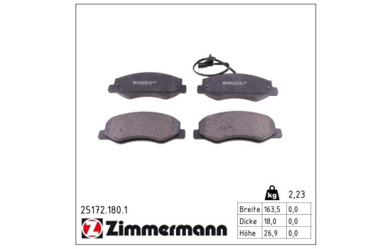 Brake Pad Set, disc brake 25172.180.1 Zimmermann, Image 2