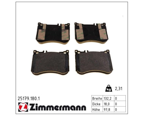 Brake Pad Set, disc brake 25179.180.1 Zimmermann, Image 2