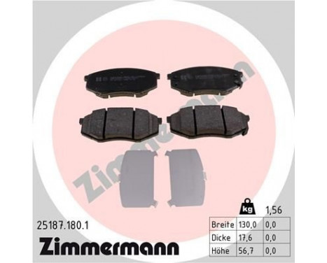 Brake Pad Set, disc brake 25187.180.1 Zimmermann, Image 2