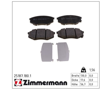 Brake Pad Set, disc brake 25187.180.1 Zimmermann, Image 2
