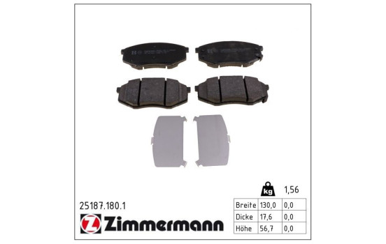 Brake Pad Set, disc brake 25187.180.1 Zimmermann, Image 2