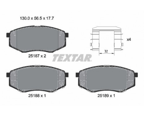 Brake Pad Set, disc brake 2518701 Textar