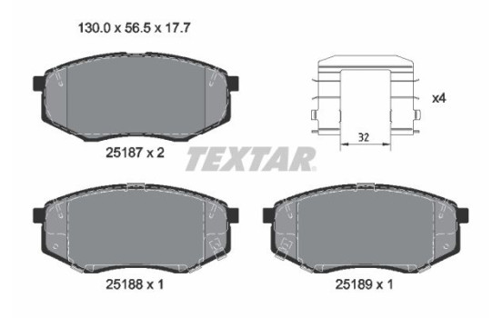 Brake Pad Set, disc brake 2518701 Textar